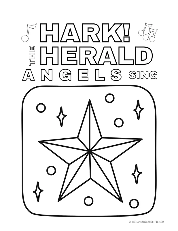 Hark! The Herald Angels Sing Coloring Sheet