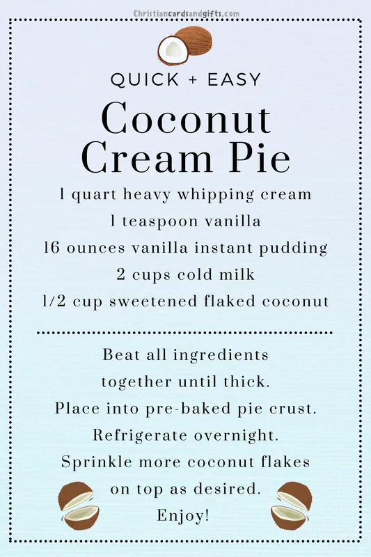Quick and Easy Coconut Cream Pie Recipe