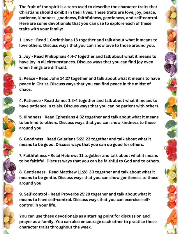 Fruit of The Spirit Devotional