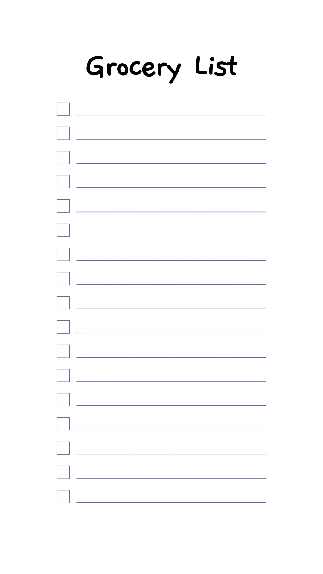 Grocery List Printable