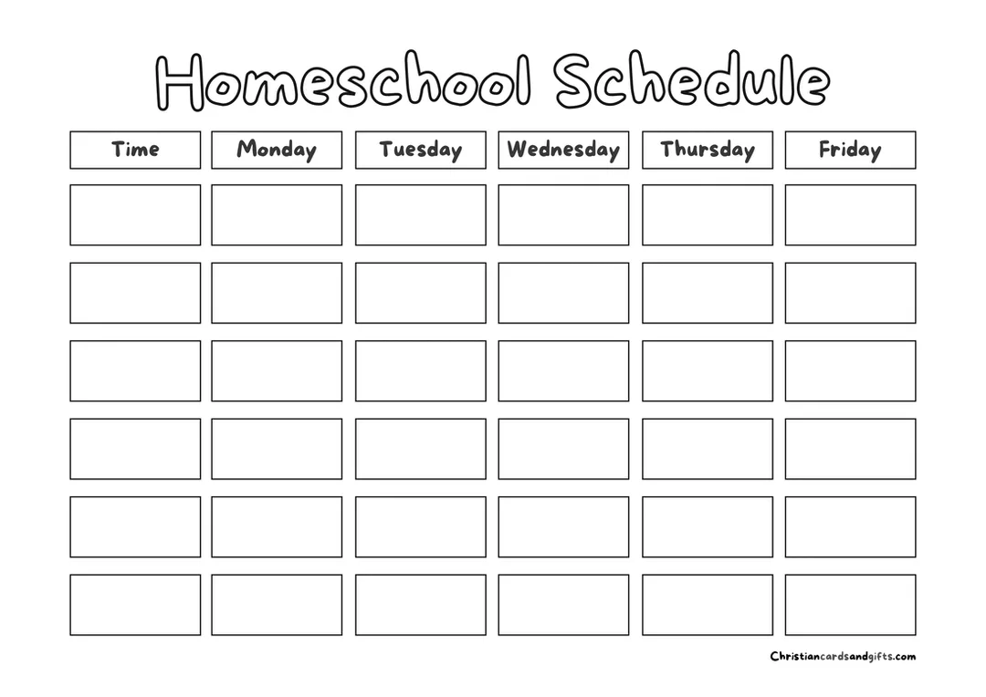 Printable Homeschool Schedule
