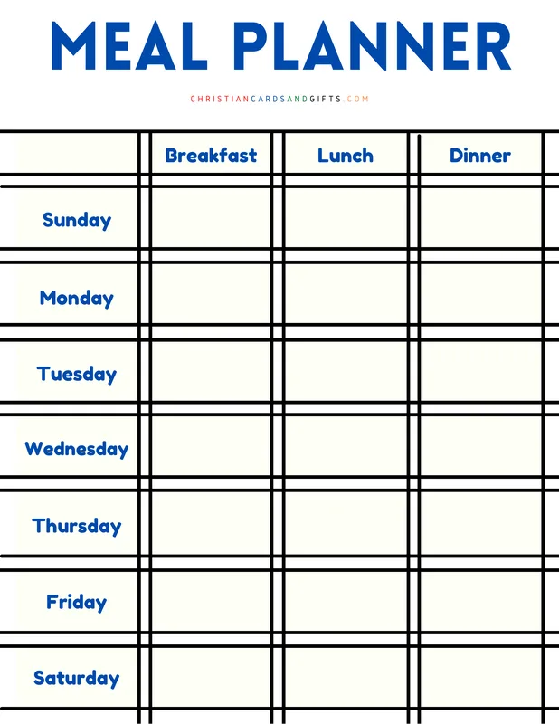 Printable Meal Planner Sheet