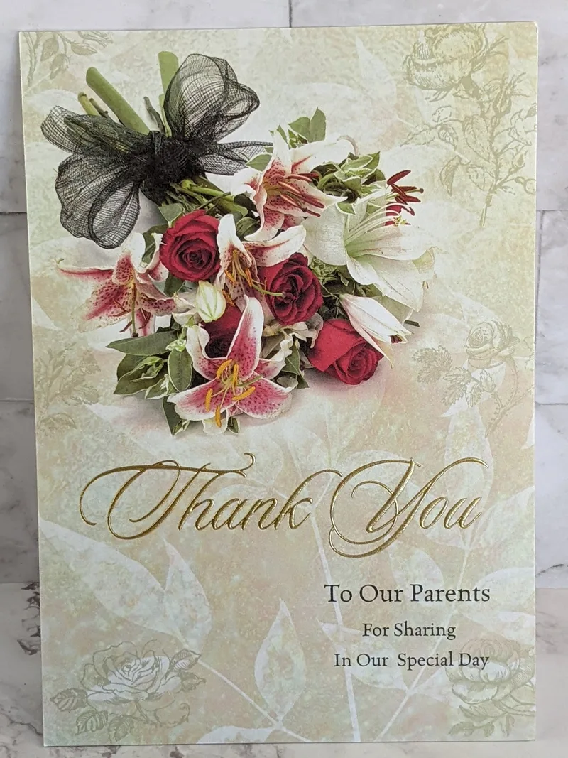 Thank You To Our Parents Card