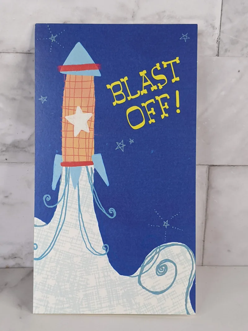 Blast Off Birthday Card