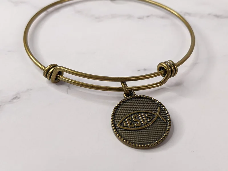 Jesus Fish Bangle Bracelet