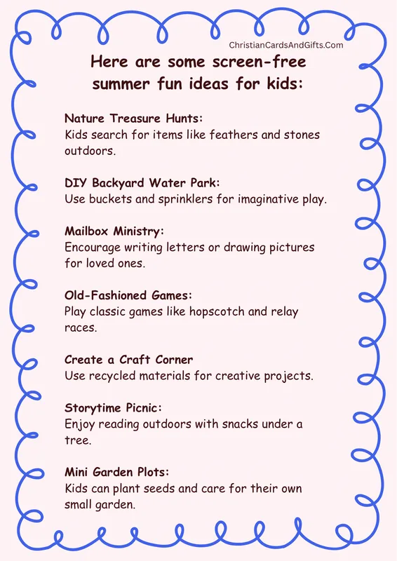 Screen-free summer fun ideas for kids!