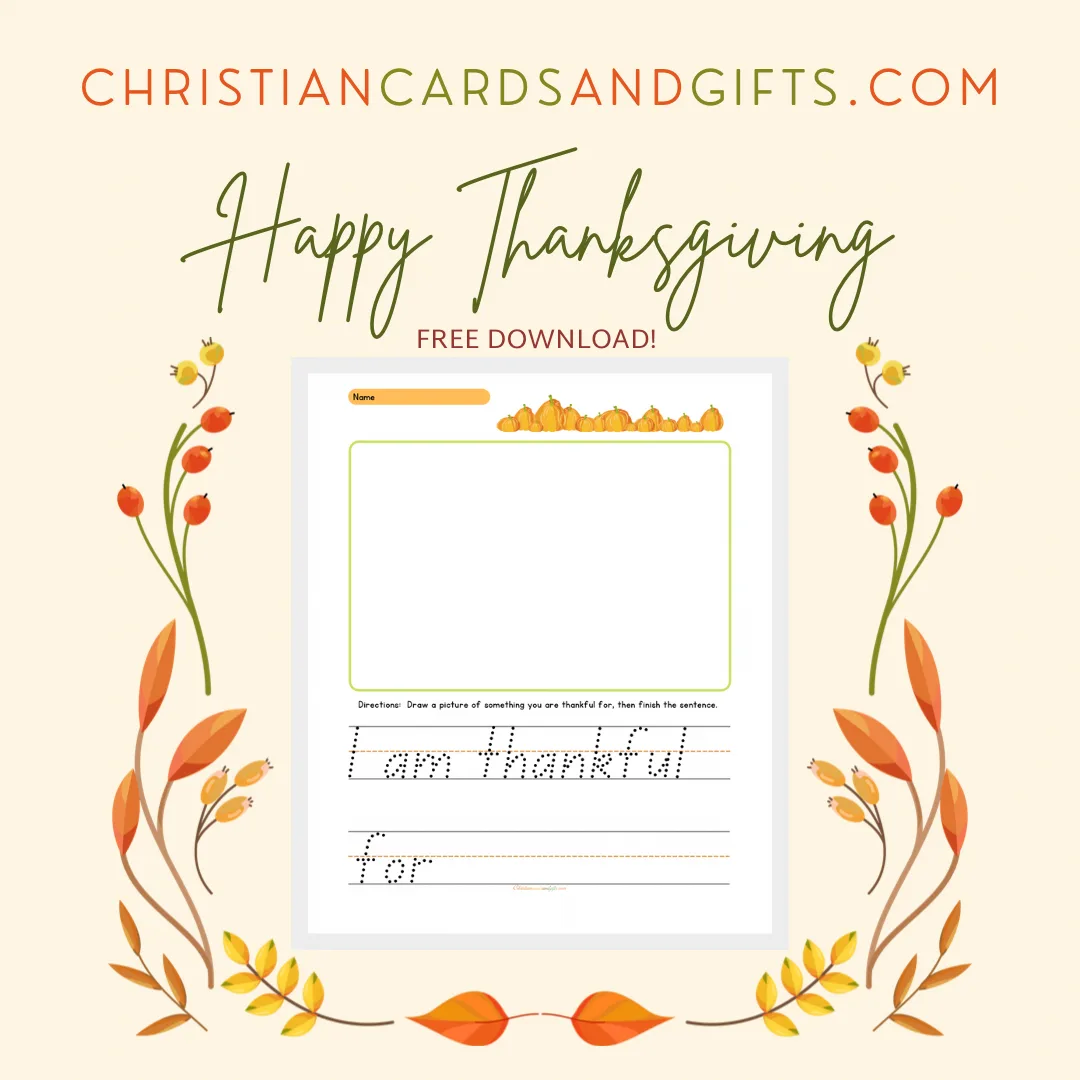 I am thankful for... Thanksgiving Activity Printable
